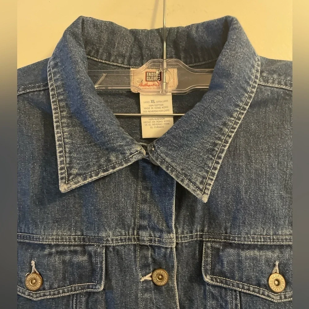 Vintage Denim Vest Button Front Collar Size Extra Large